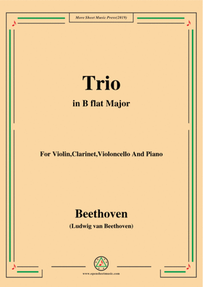 Book cover for Beethoven-Trio Op.11,in B flat Major,for Violin,Clarinet,Violoncello and Pno