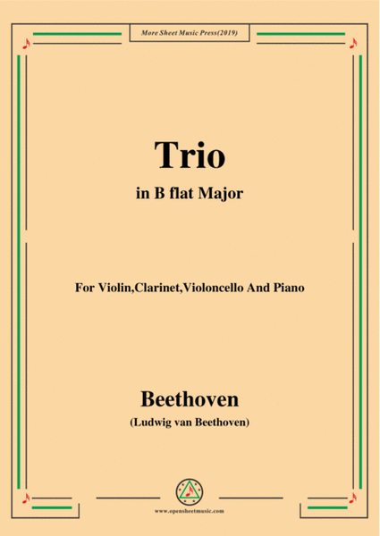 Beethoven-Trio Op.11,in B flat Major,for Violin,Clarinet,Violoncello and Pno image number null