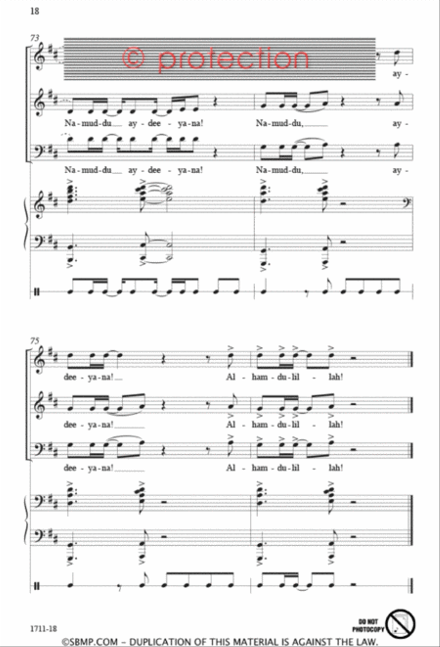 Hands Are Knockin' - SAB 3-Part scores gallery preview page 17