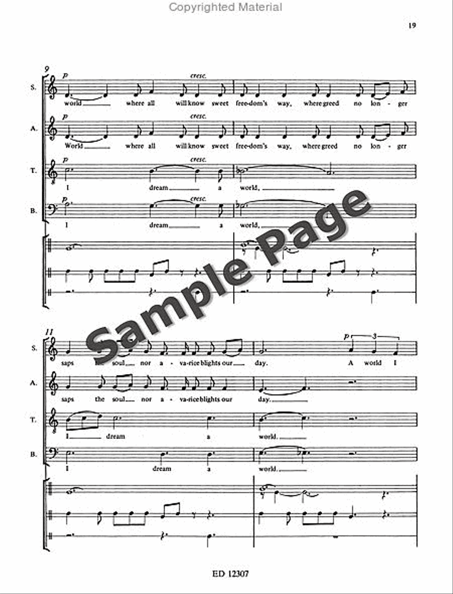 I Dream a World 4-Part scores gallery preview page 22