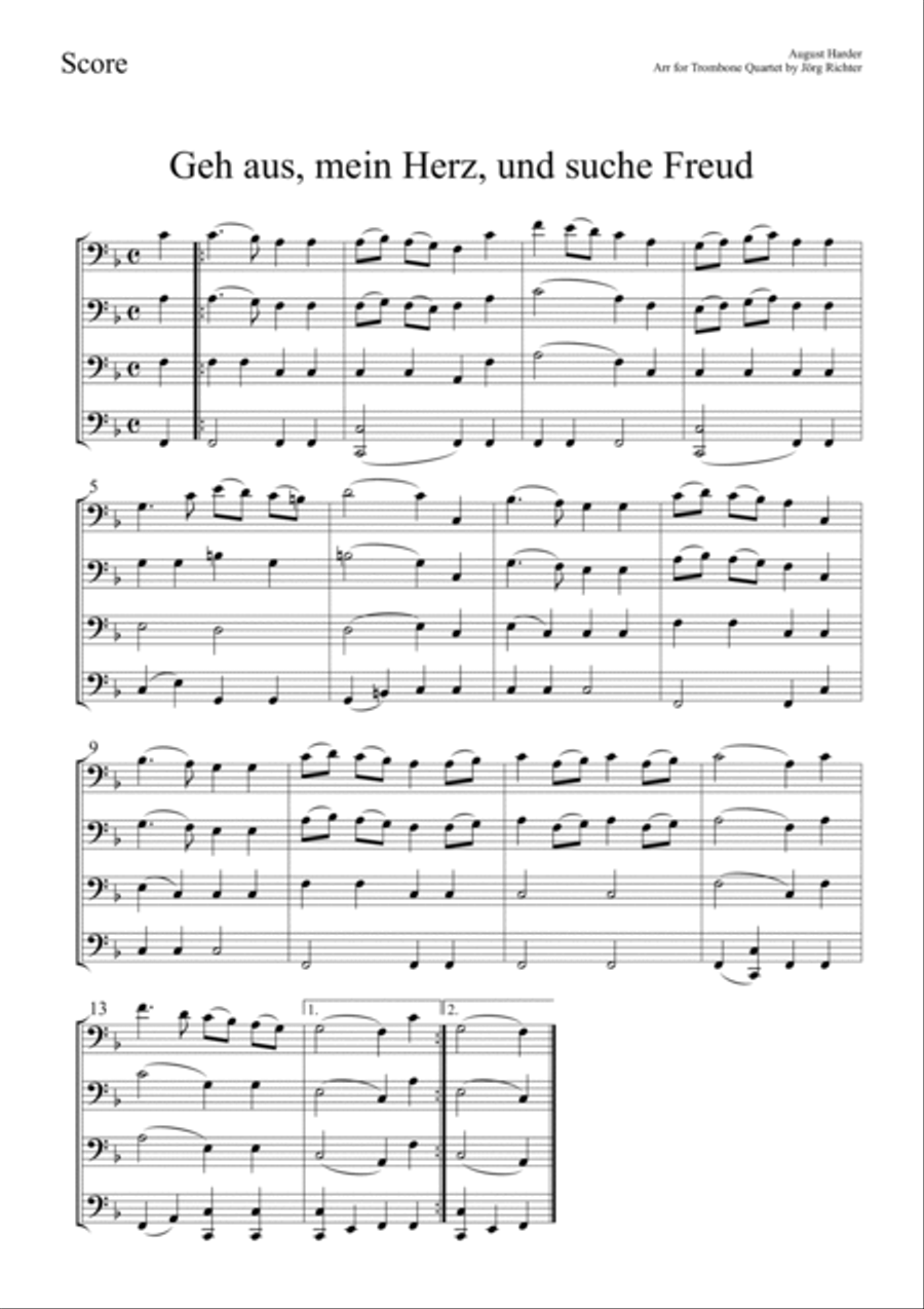 Go Forth, My Heart, and Seek Delight for Trombone Quartet Brass Quartet scores gallery preview page 2