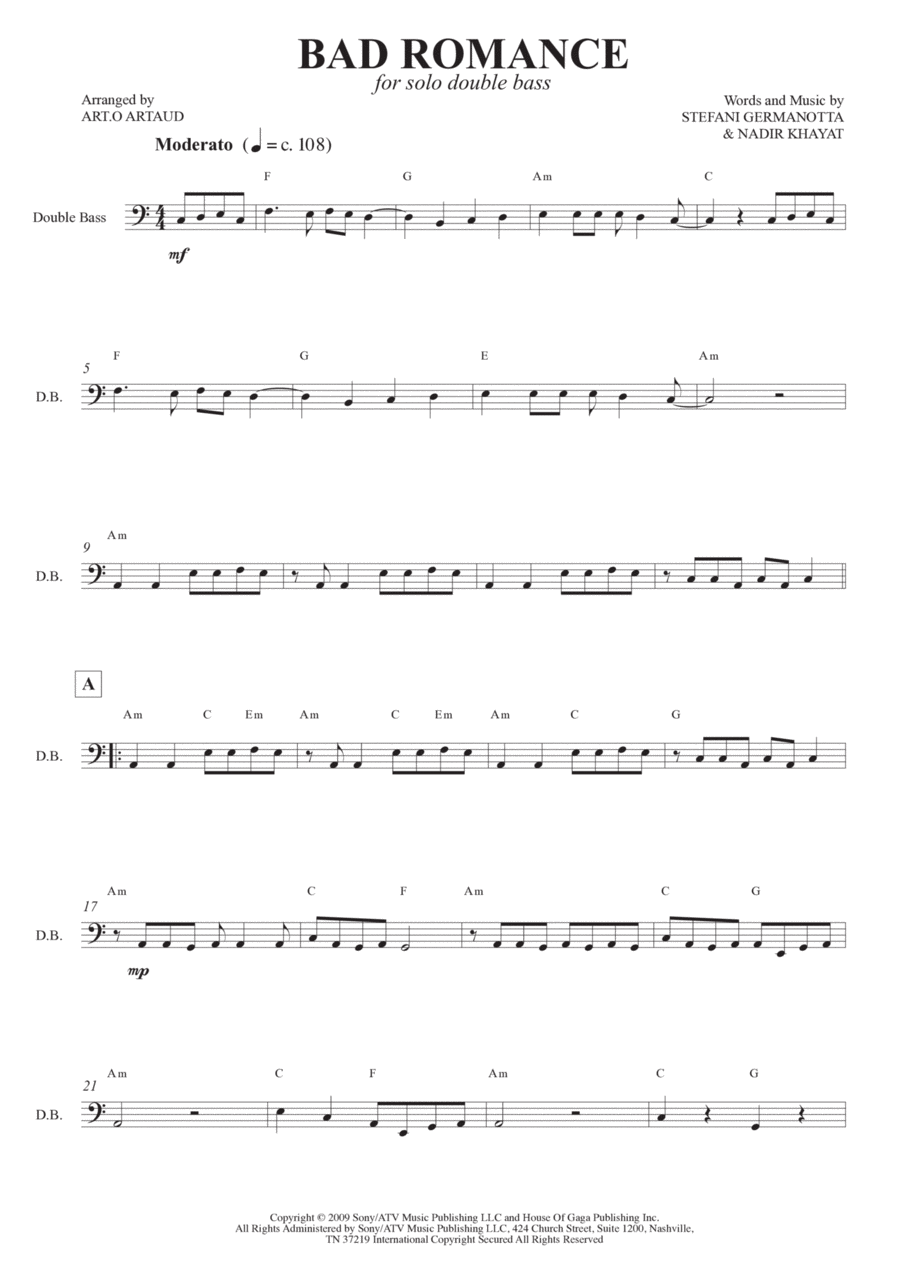 Bad Romance Easy Piano scores gallery preview page 1
