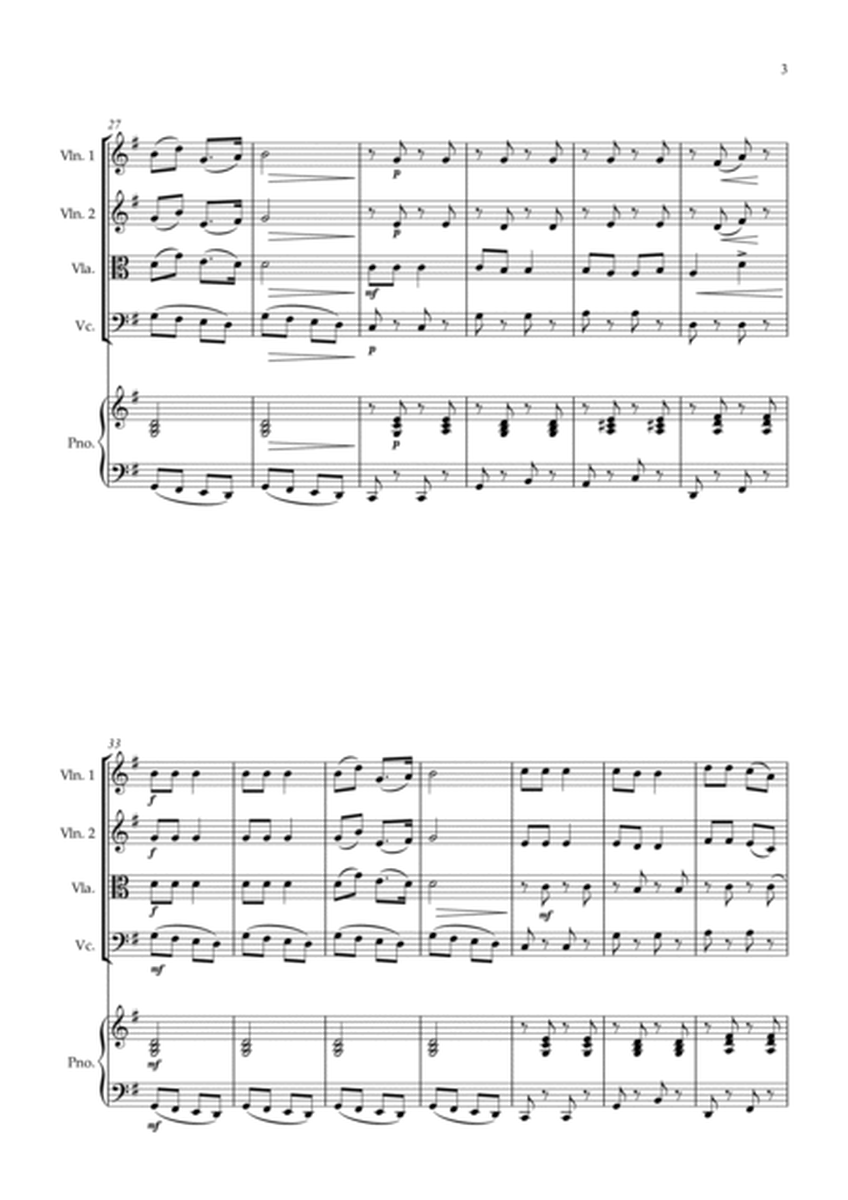 Jingle Bells for String Quartet in G major and piano image number null