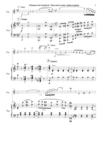 Clémence de Grandval : Two pieces for violin and piano