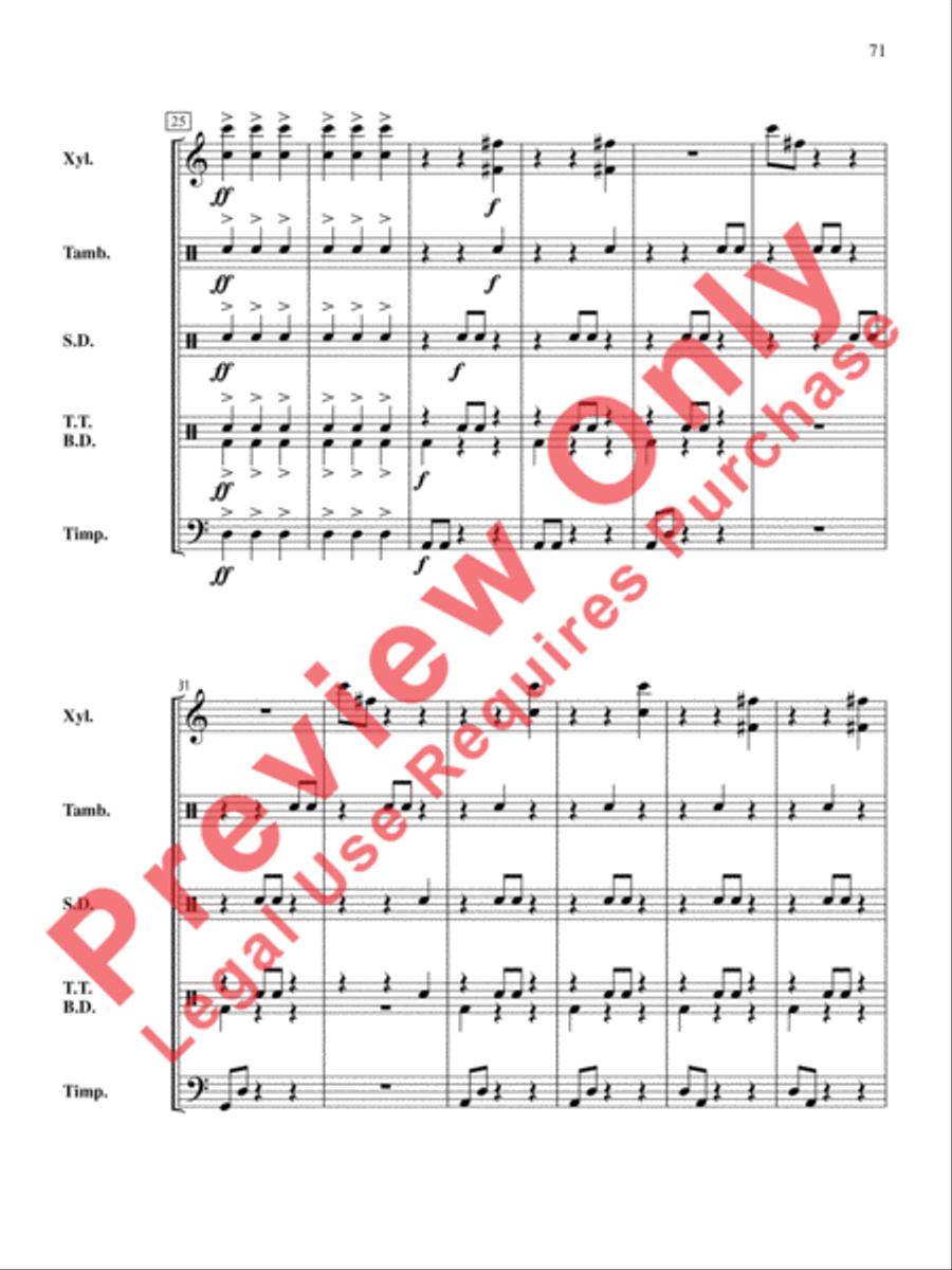 The Anthony J. Cirone Intermediate Percussion Ensemble Collection Percussion Ensemble scores gallery preview page 72