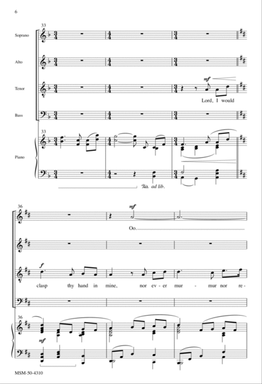 He Leadeth Me 4-Part scores gallery preview page 6