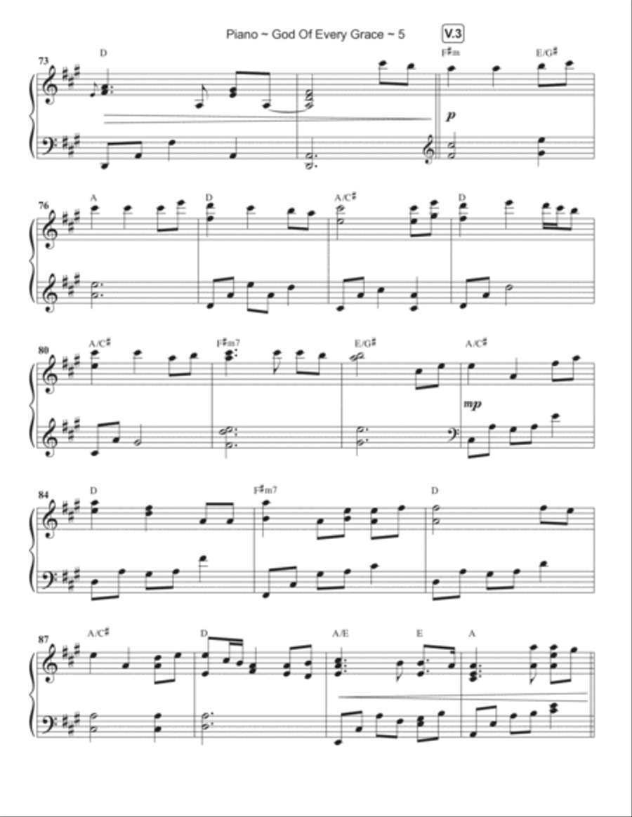 God Of Every Grace Piano Solo scores gallery preview page 6
