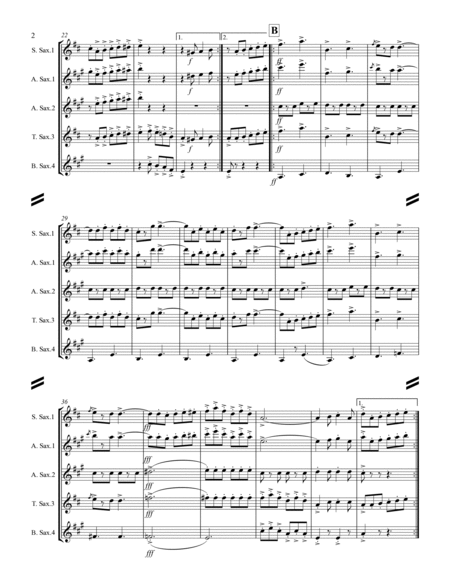 March - Semper Fidelis (for Saxophone Quartet SATB or AATB) image number null