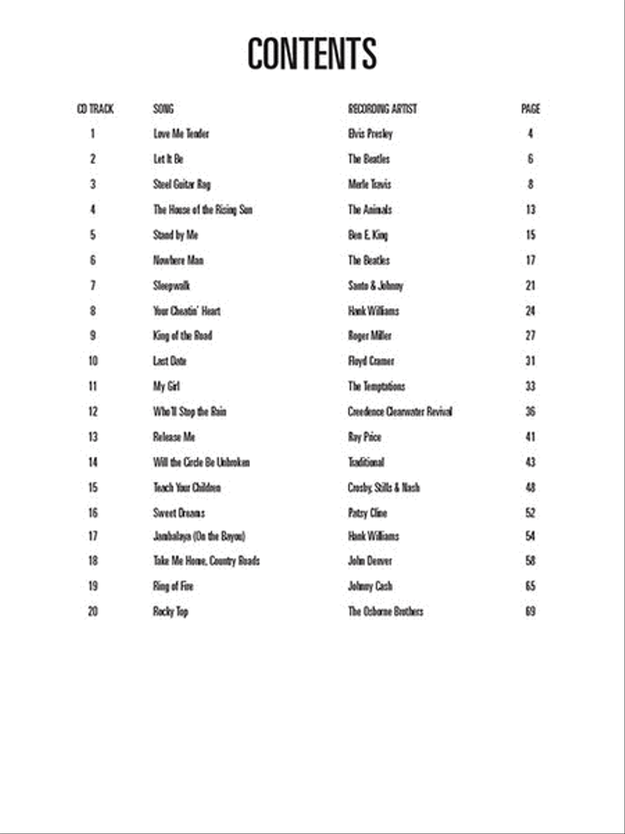 Pedal Steel Guitar Songbook Acoustic Guitar scores gallery preview page 2