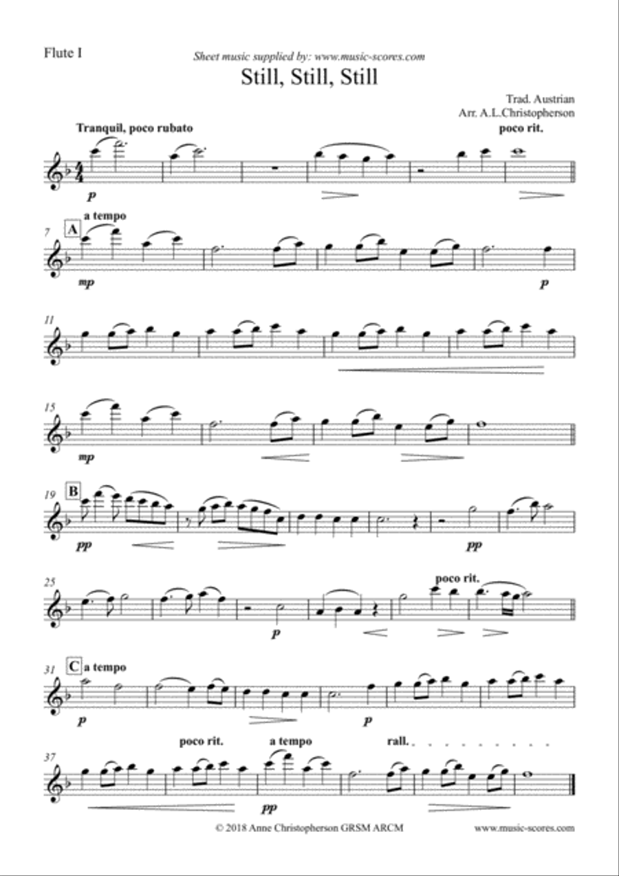 Still, Still, Still - 4 Flutes Flute Quartet scores gallery preview page 4