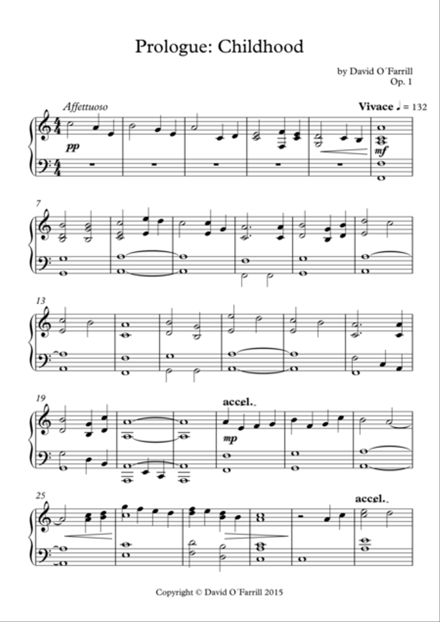 Prologue: Childhood Piano Solo scores gallery preview page 1