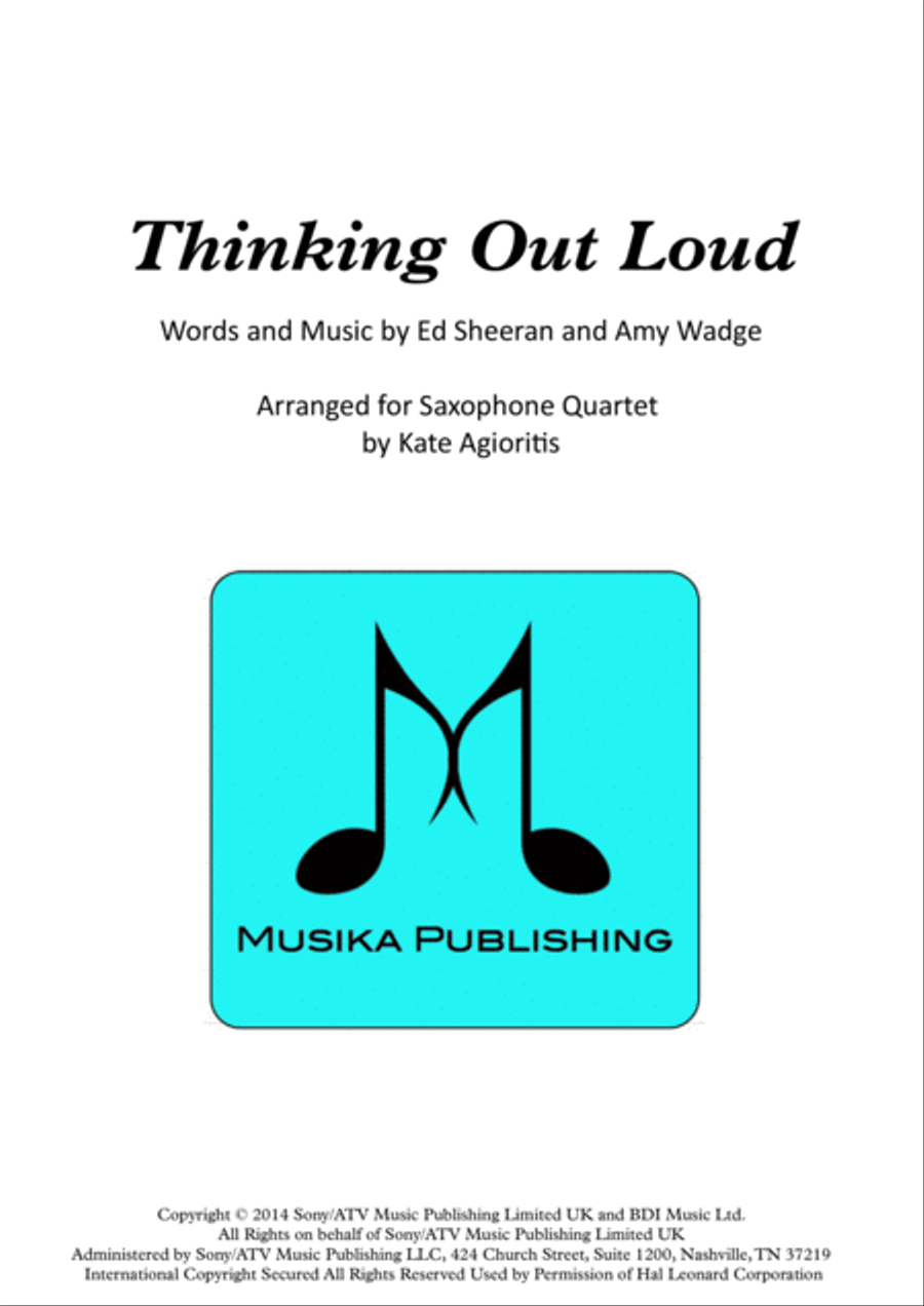 Thinking Out Loud Thinking Out Loud Saxophone Quartet scores gallery preview page 1