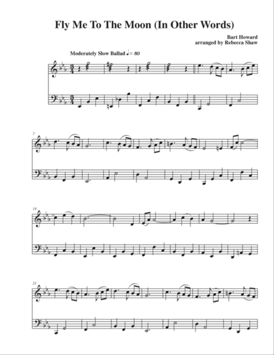 Fly Me To The Moon (in Other Words) String Quartet scores gallery preview page 5