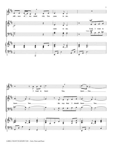 LORD I WANT TO KNOW YOU (for Solo and SATB Choir with Piano) image number null