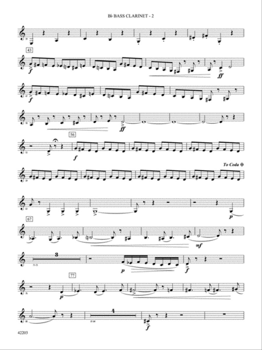 Overture from Egyptian Nights: B-flat Bass Clarinet Concert Band scores gallery preview page 2