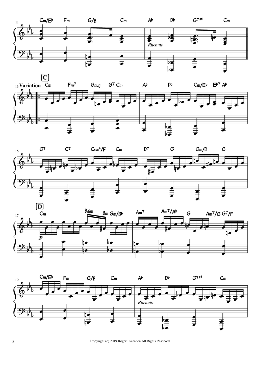 Prelude and Variation in C Minor, Op. 28 No. 20 Easy Piano scores gallery preview page 2