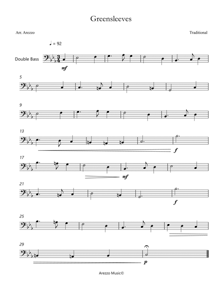 Greensleeves - Lead Sheet for Double Bass  image number null