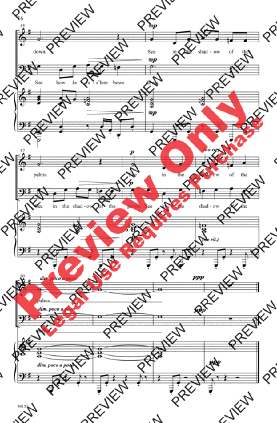 Two Anthems for Palm Sunday 3-Part scores gallery preview page 16