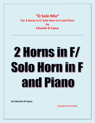 Book cover for O Sole Mio - 2 Horns in F and Piano