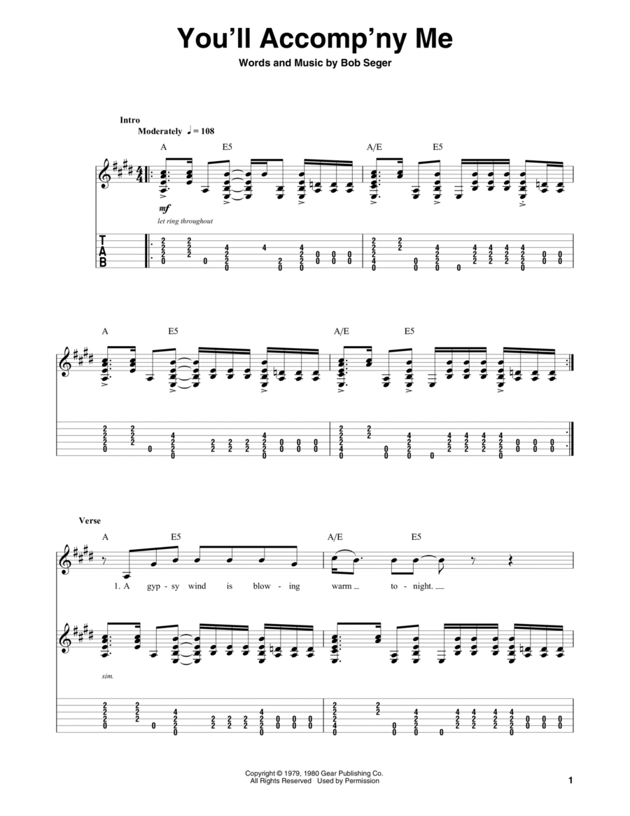 You'll Accomp'ny Me Electric Guitar scores gallery preview page 1