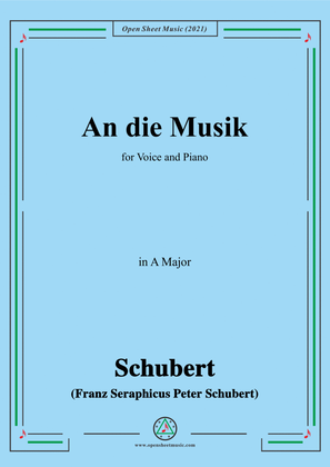 Book cover for Schubert-An die Musik in A Major(ottava bassa)