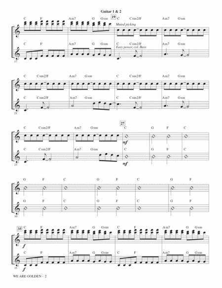 We Are Golden (arr. Alan Billingsley) - Guitars 1 & 2