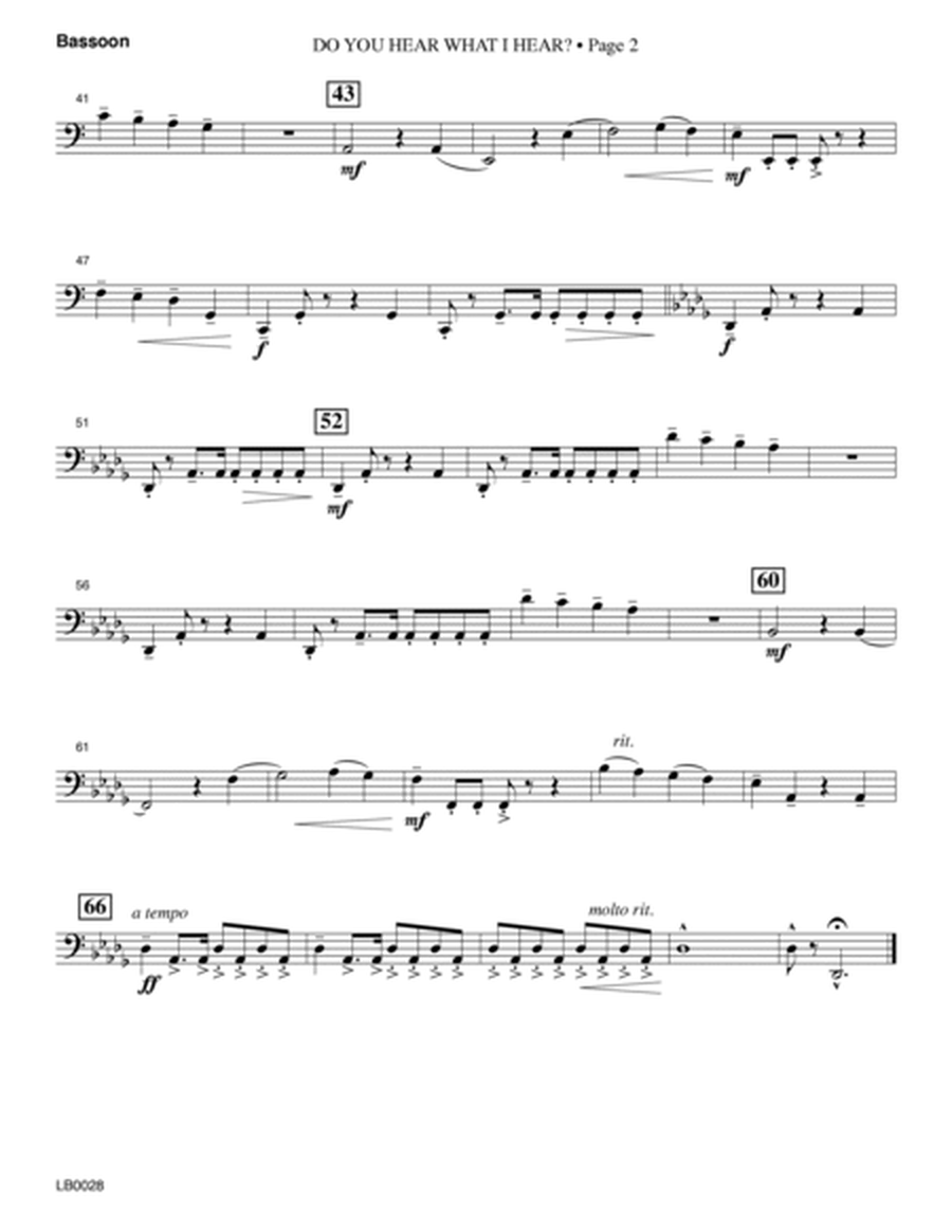 Do You Hear What I Hear? (Orchestration) (arr. Harry Simeone) - Bassoon