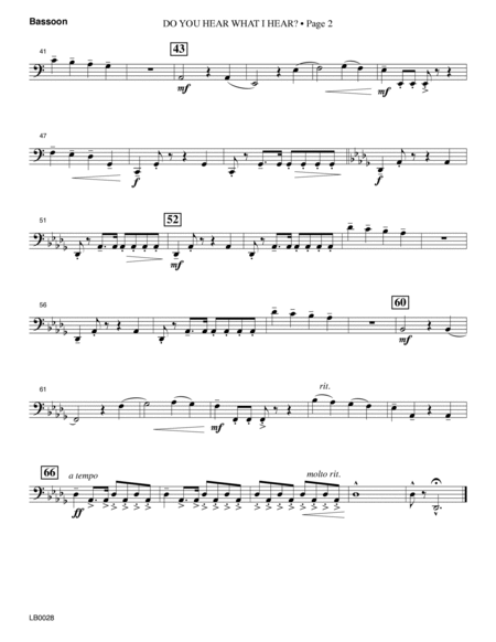 Do You Hear What I Hear? (Orchestration) (arr. Harry Simeone) - Bassoon