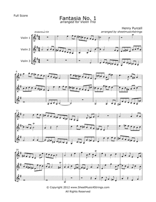 Purcell, H. - Fantasia No. 1 for Three Violins