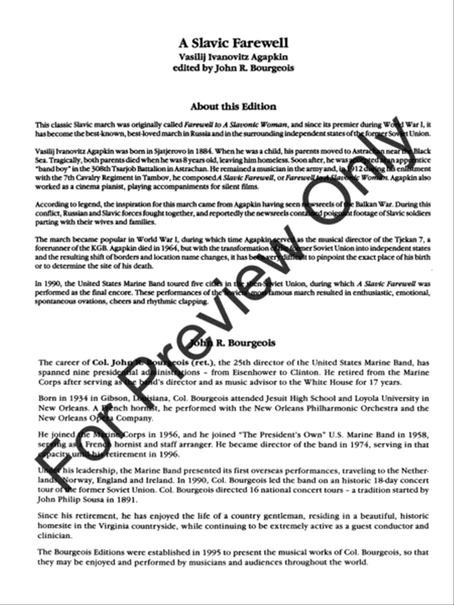 Slavic Farewell Concert Band scores gallery preview page 3