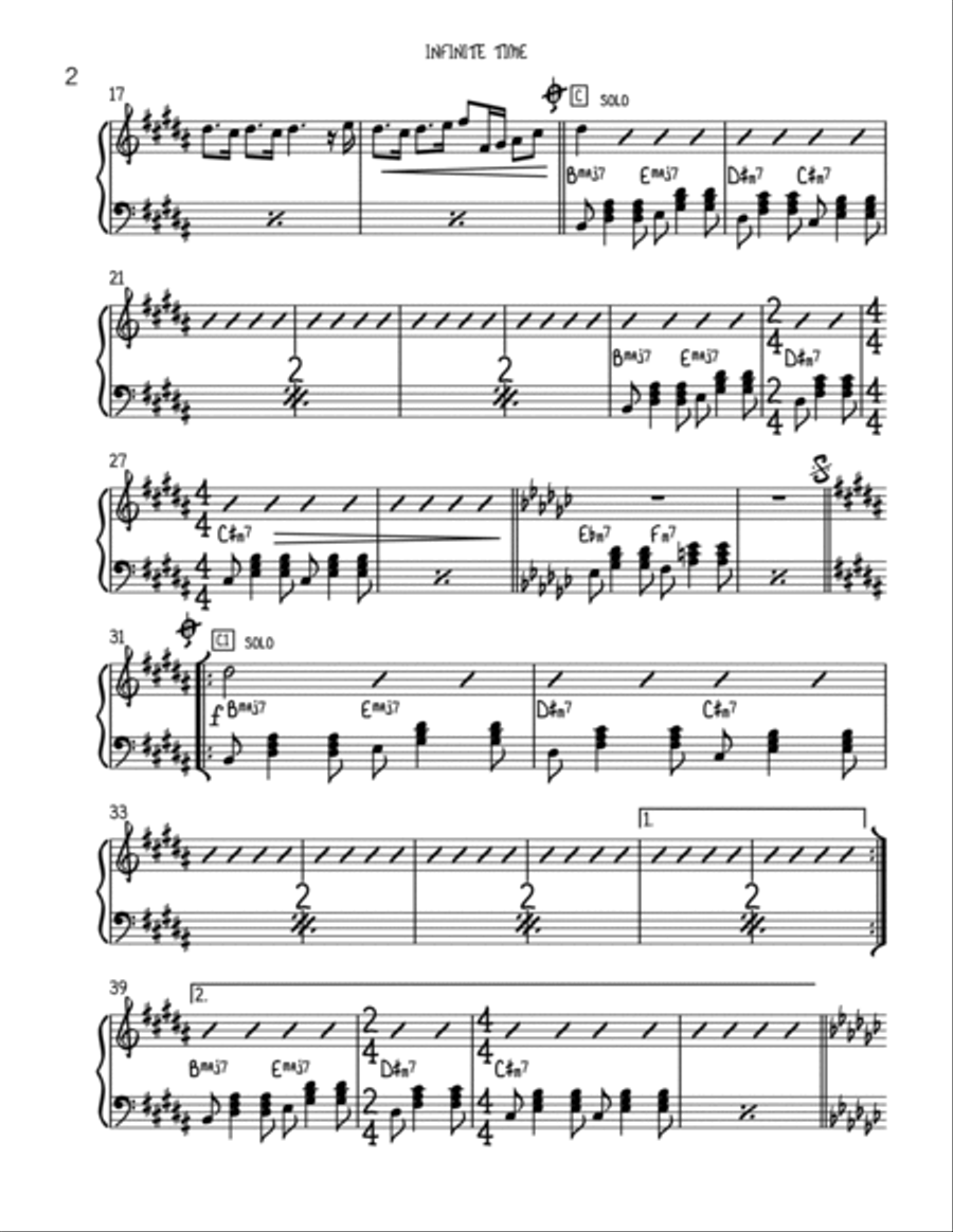 Infinite Time Infinite Time Piano Solo scores gallery preview page 2
