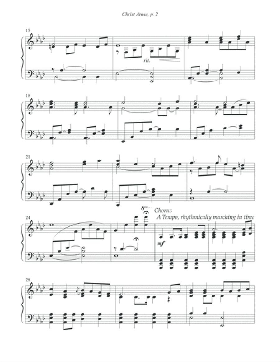 Christ Arose (Low, In The Grave He Lay) Piano Solo scores gallery preview page 3