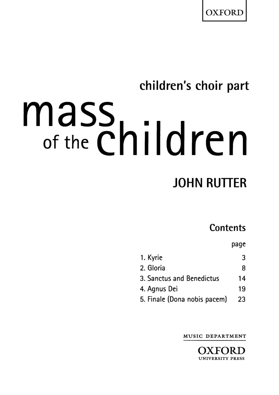 Mass of the Children Children's Choir scores gallery preview page 1