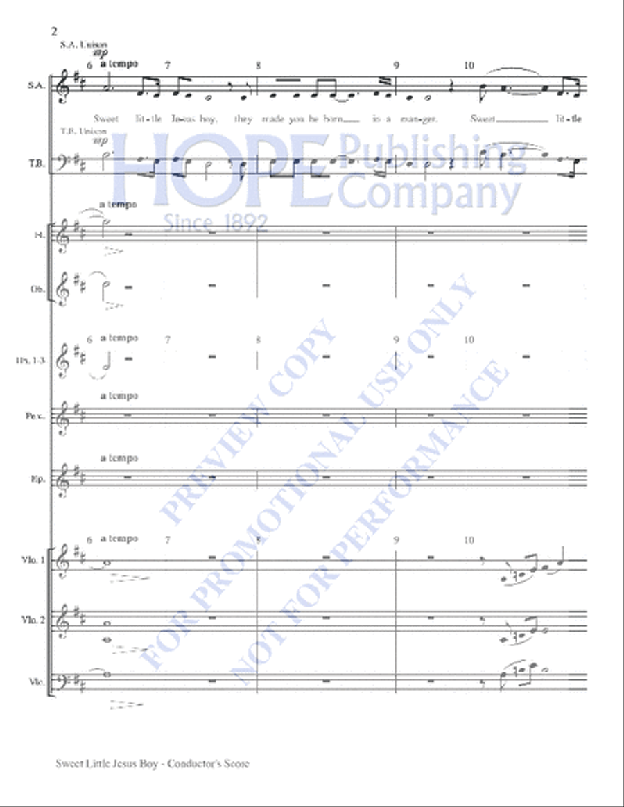 Sweet Little Jesus Boy 4-Part scores gallery preview page 2
