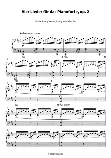 Vier Lieder fur das Pianoforte, op. 2 image number null