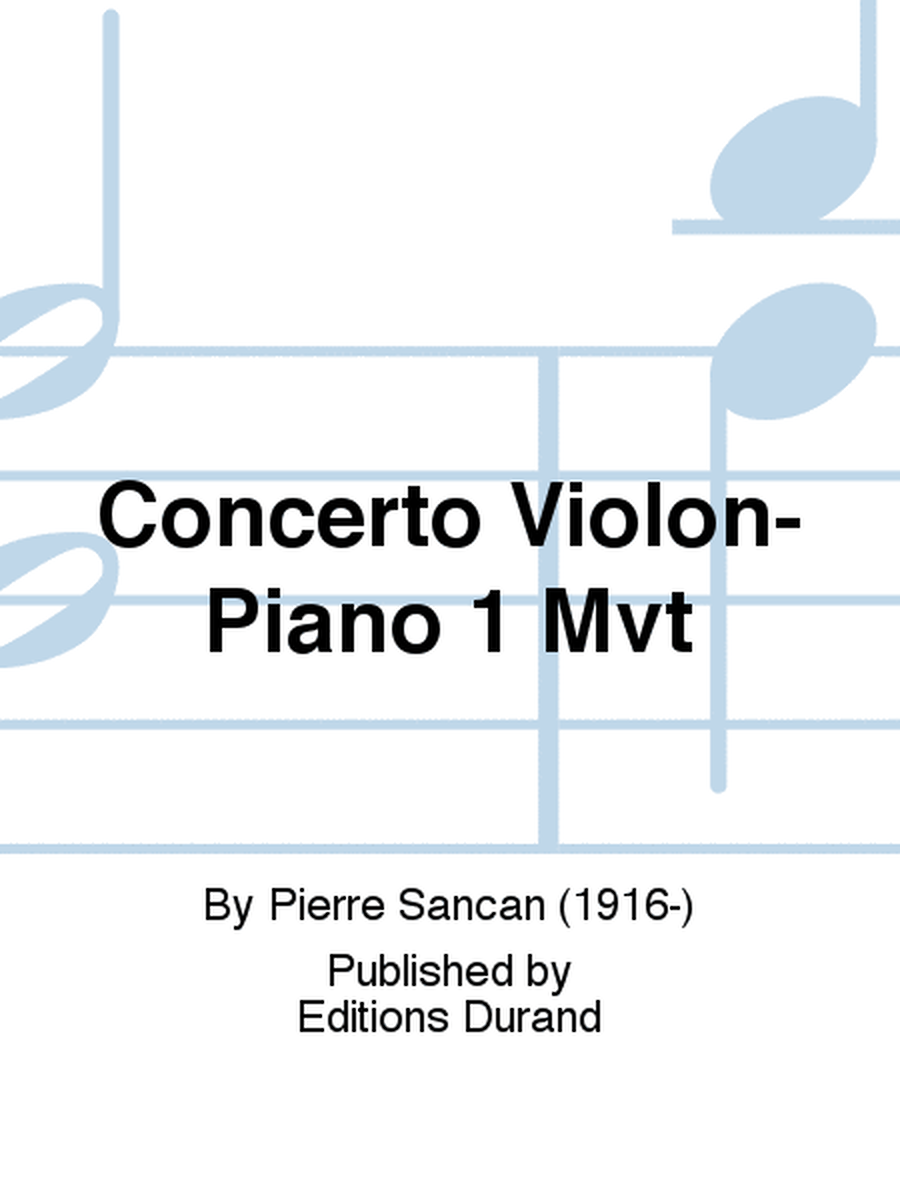 Concerto Violon-Piano 1 Mvt