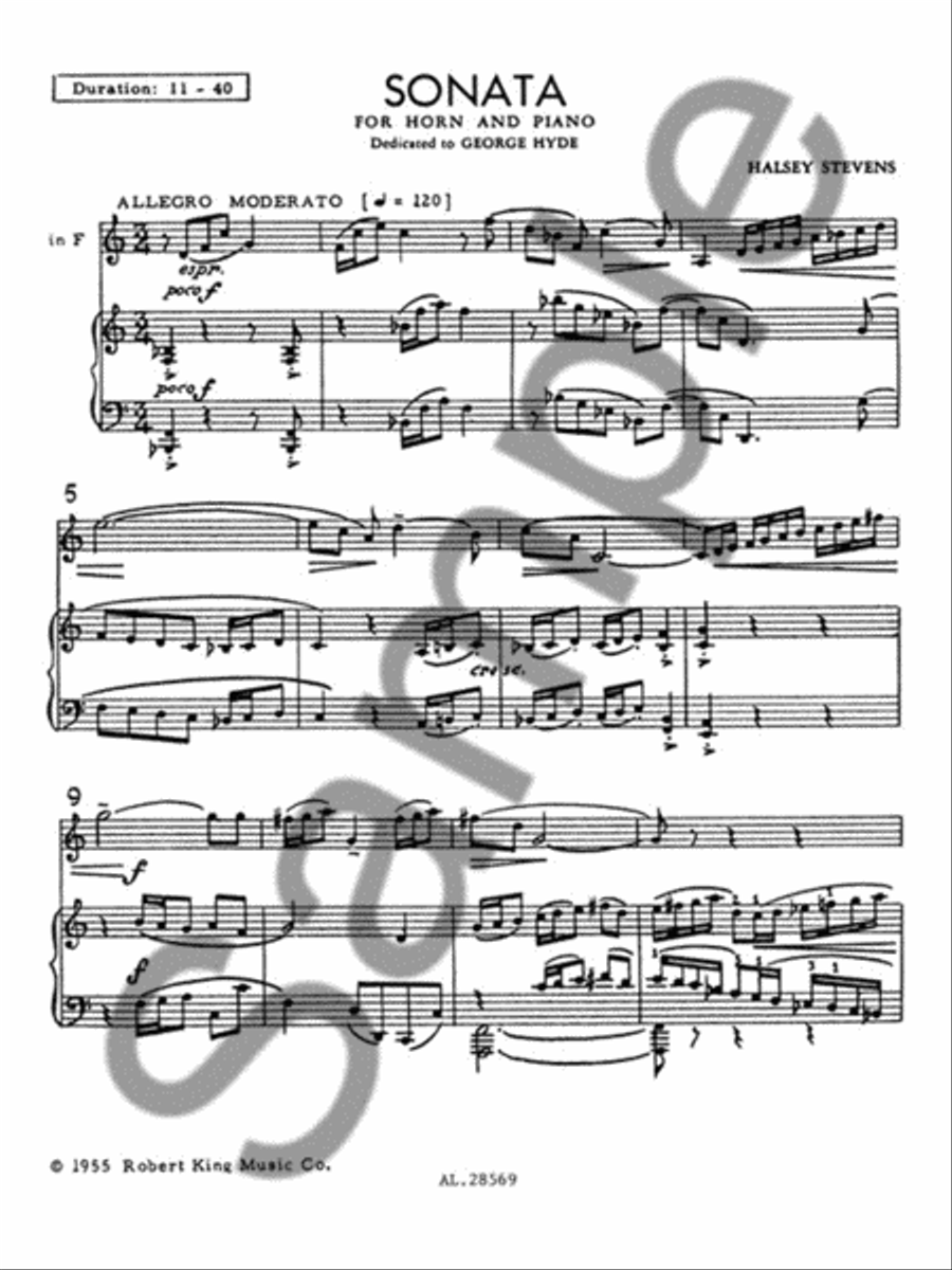 Sonata (horn & Piano) Horn scores gallery preview page 2