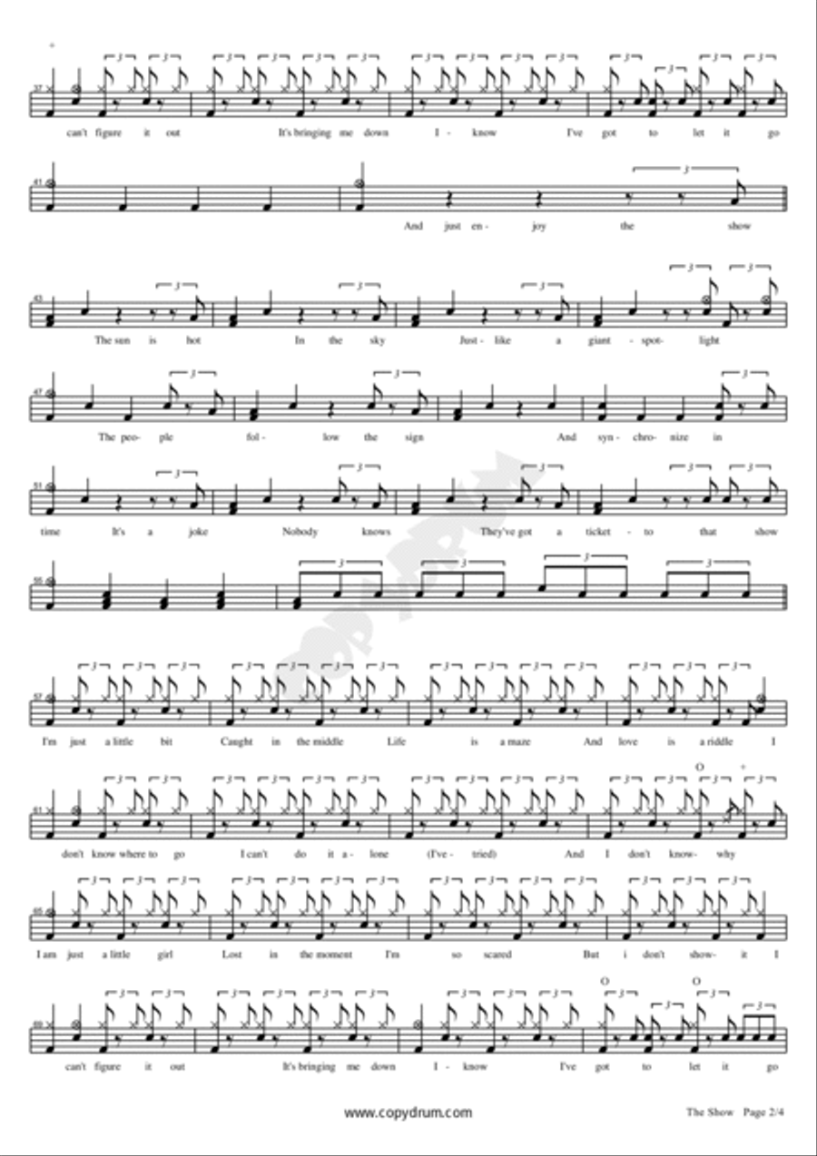 The Show The Show Drum Set scores gallery preview page 2