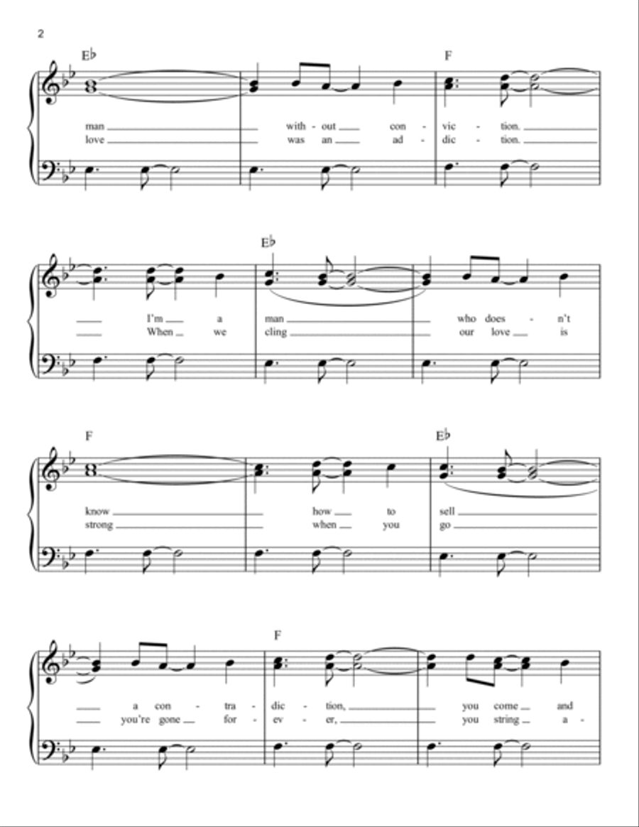 Karma Chameleon Karma Chameleon Easy Piano scores gallery preview page 2