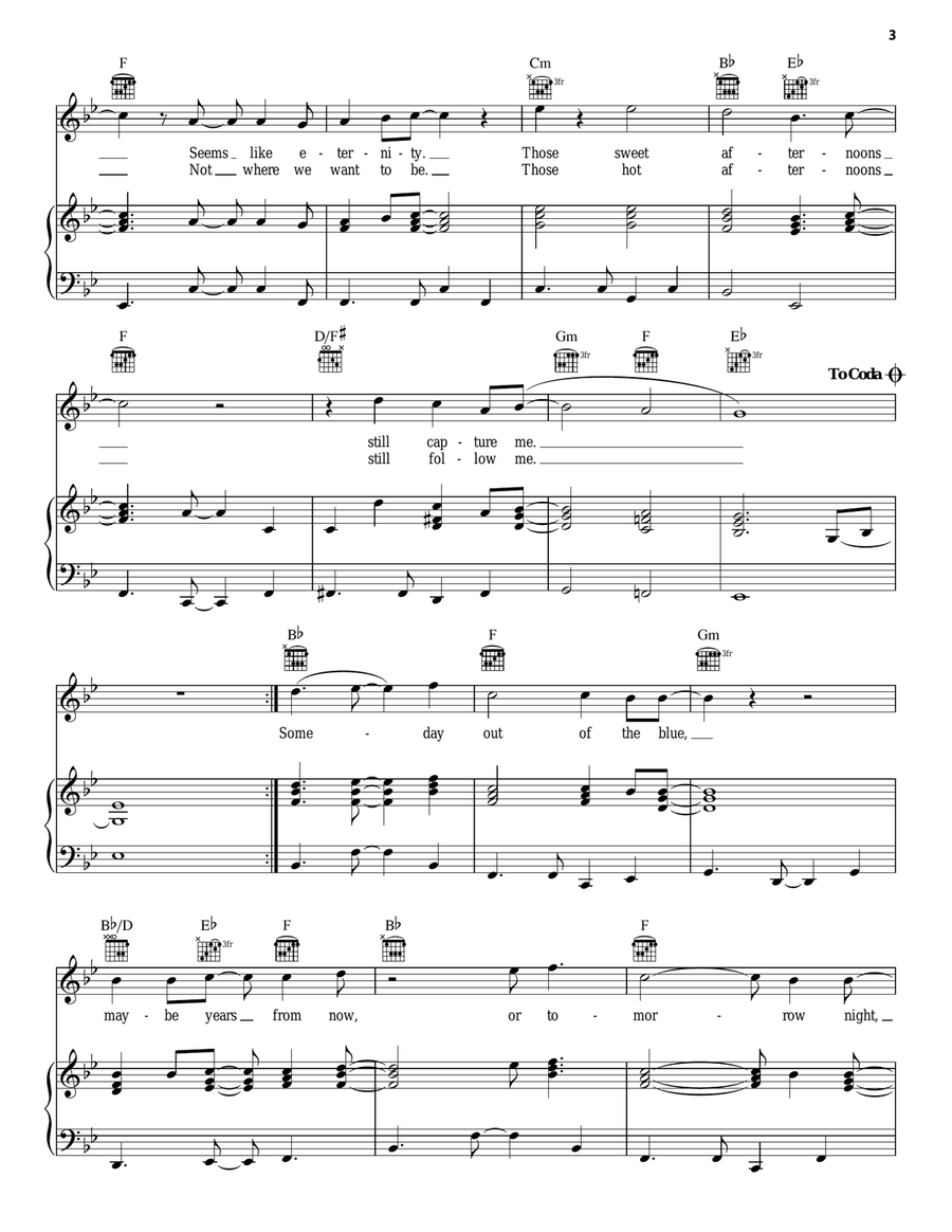 Someday Out Of The Blue (Theme from El Dorado) Piano, Vocal, Guitar scores gallery preview page 3
