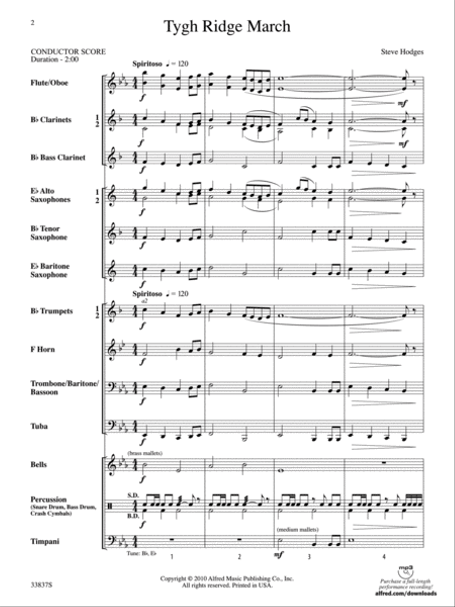 Tygh Ridge March Tygh Ridge March Concert Band scores gallery preview page 2
