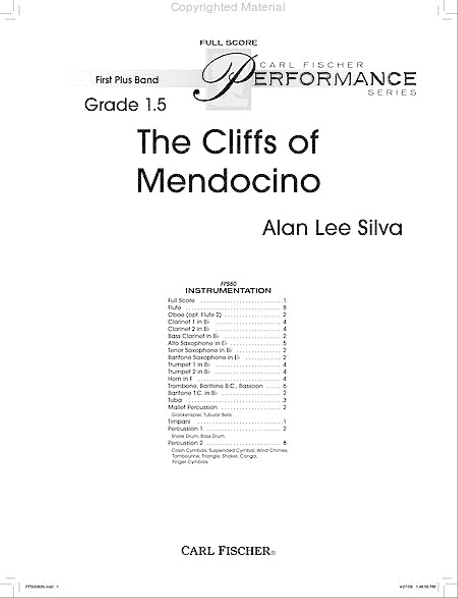 The Cliffs of Mendocino Concert Band scores gallery preview page 2