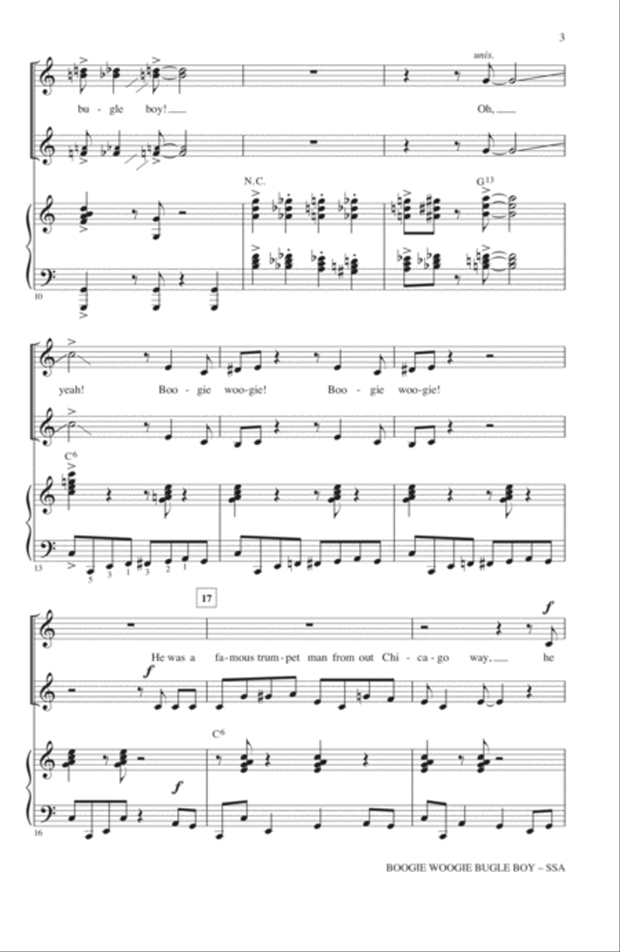Boogie Woogie Bugle Boy (arr. Mark Brymer) SSA scores gallery preview page 2