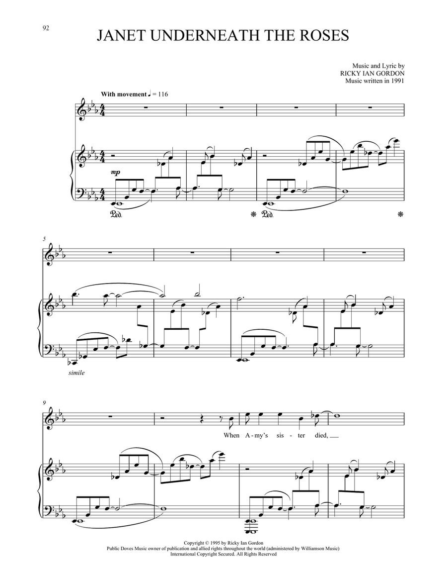 Janet Underneath The Roses Voice scores gallery preview page 1