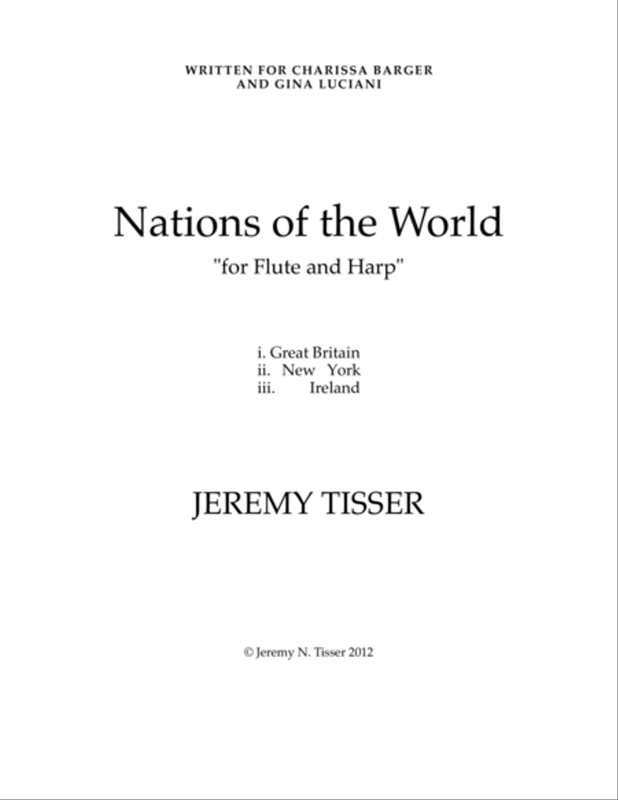 Nations of the World - SCORE ONLY Flute scores gallery preview page 1