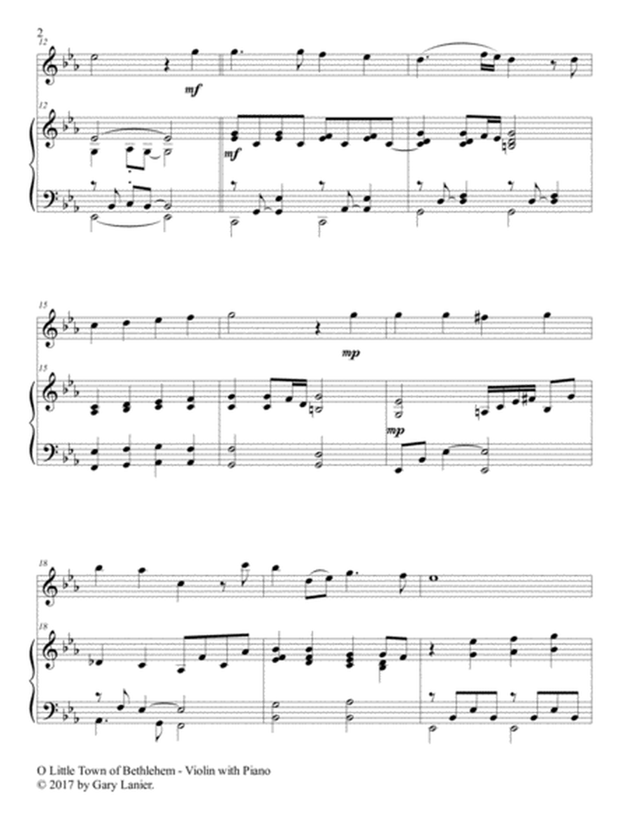 O LITTLE TOWN OF BETHLEHEM (Violin with Piano & Score/Part) image number null