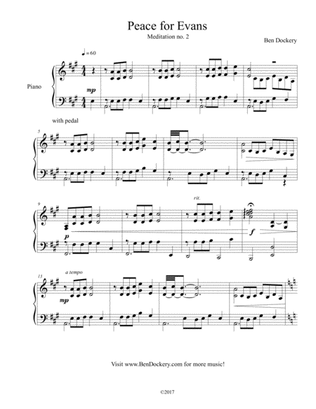 Peace for Evans (Meditation no. 2 for Solo Piano)