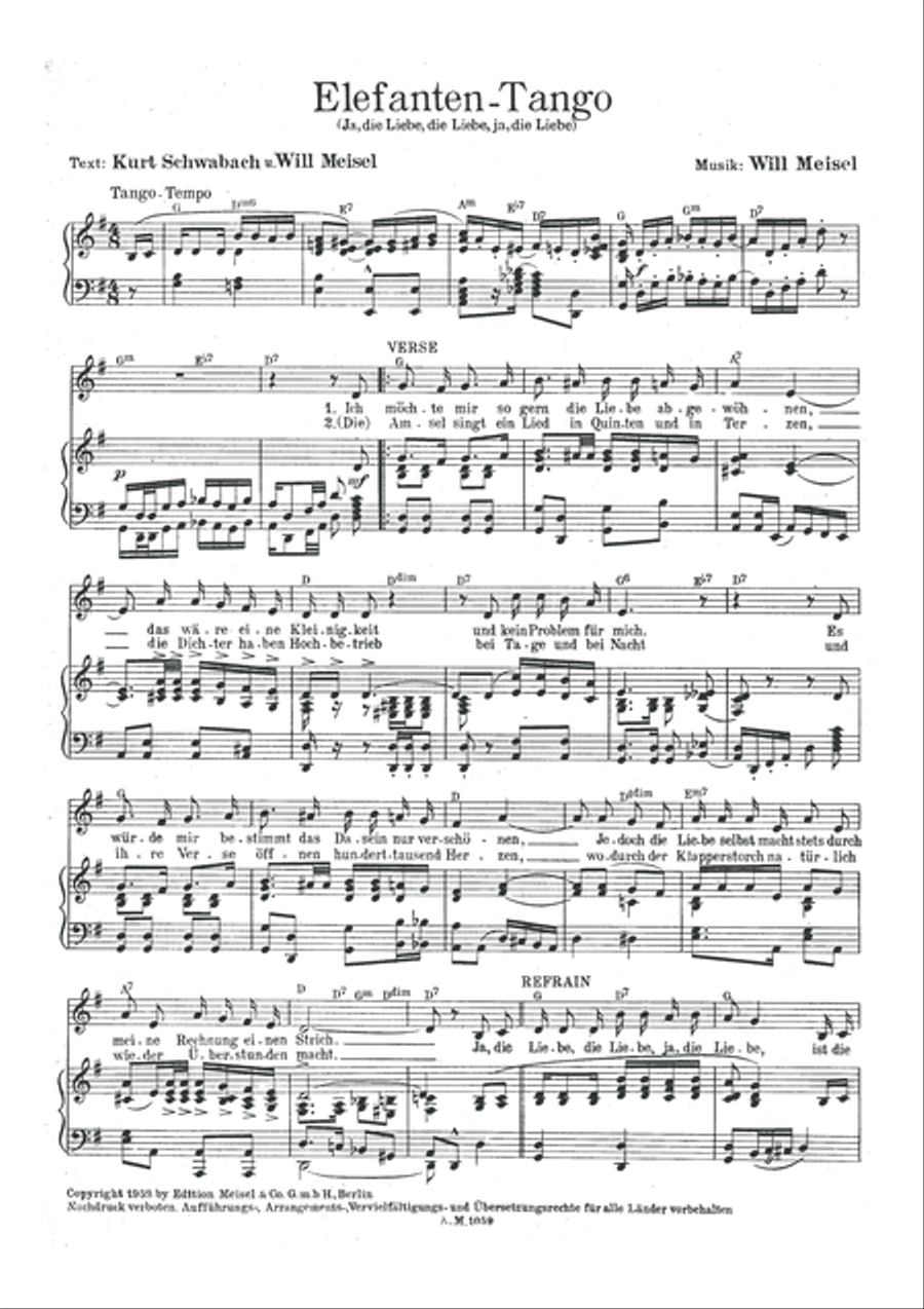 Elefanten-Tango Elefanten-Tango Piano, Vocal scores gallery preview page 3