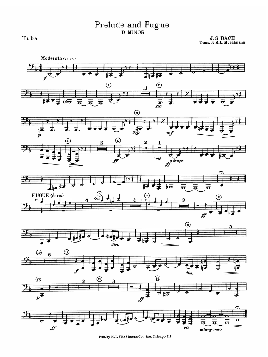 Prelude and Fugue in D minor: Tuba