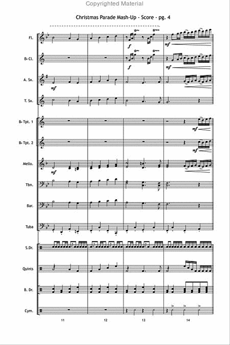 Christmas Parade Mash-Up Marching Band scores gallery preview page 5